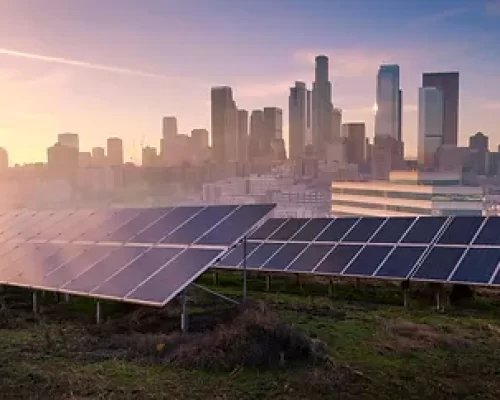 Industrial landscape with fotovoltaic po
