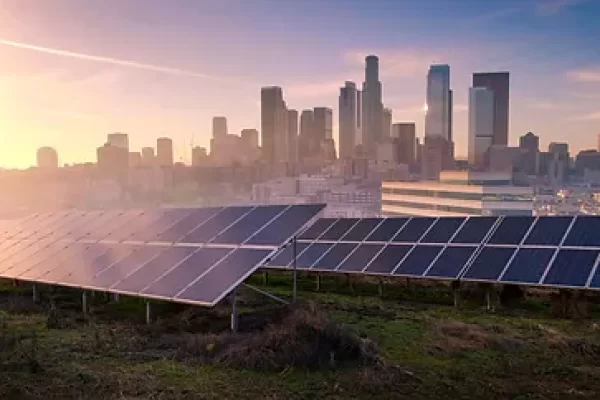 Industrial landscape with fotovoltaic po