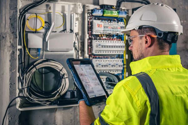 man-electrical-technician-working-switchboard-with-fuses-uses-tablet-(1)